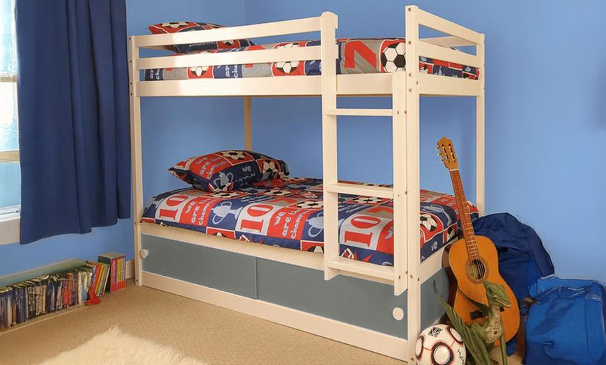 Image 2: Slide Door Storage Bunk Bed with Optional Mattresses