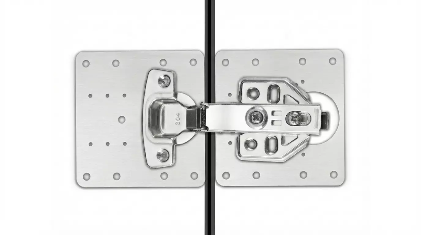 10-Pack Cabinet Hinge Repair Plate Kit - Stainless Steel Heavy Duty Fix for Kitchen & Wardrobe Doors with Screws