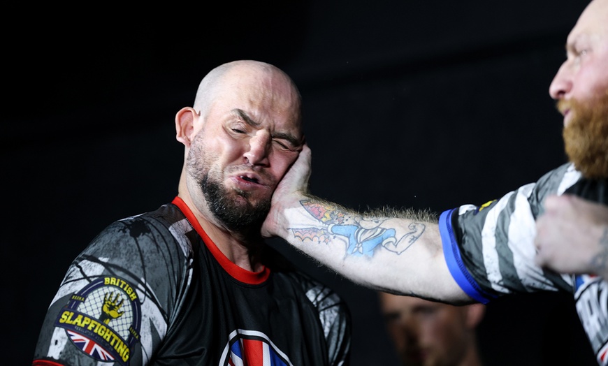 Image 1: One Standard or Group of 4 Tickets for Thrilling Live Slap Fight Night