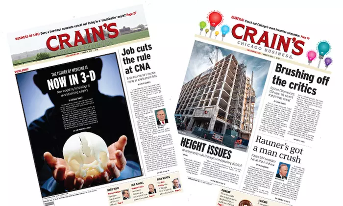 One- or Two-Year Print Subscription to "Crain's Chicago Business" (Up to 76% Off)  - Primary Image