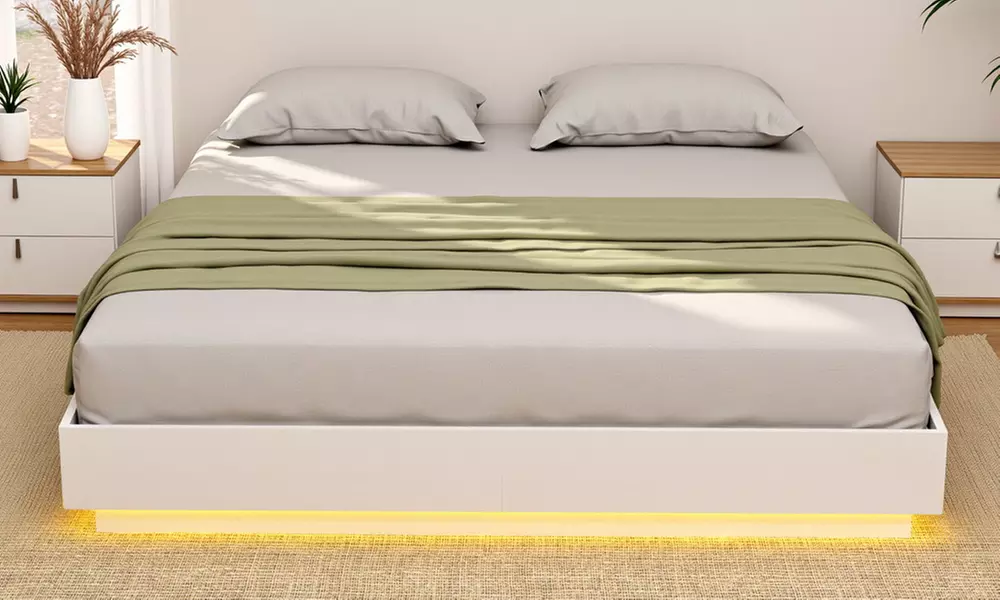 Artiss Double Bed Frame with 16-Colour LED Light
