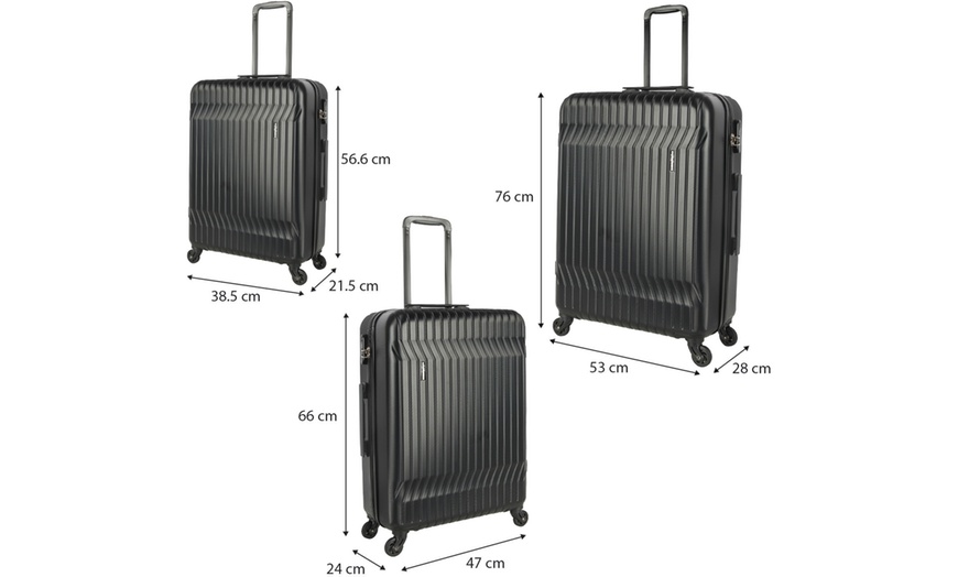 Image 30: Set of Three Hard-Shell ABS Suitcases