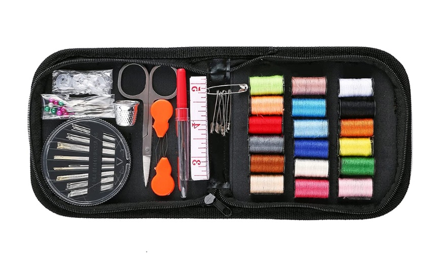 Image 3: Premium 72 Piece Travel Sewing Kit
