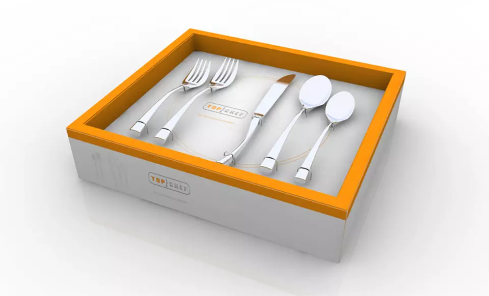 Knork Top Chef 20-Piece Stainless Steel Matte Flatware Set - Second Medium