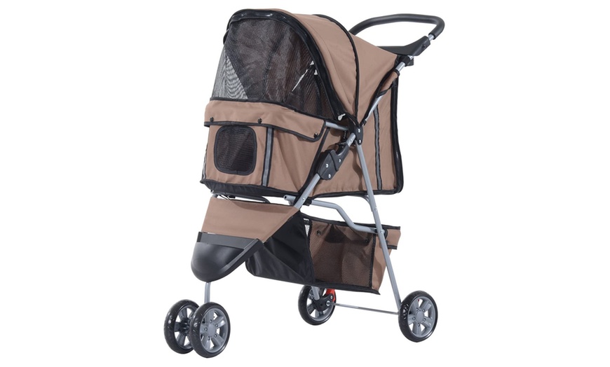 Image 2: PawHut Three-Wheel Pet Stroller