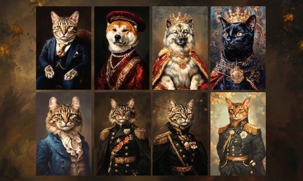 One 11''x14'' Custom Royal Pet Portrait, Renaissance Painting - Digital File - Retouch To Art