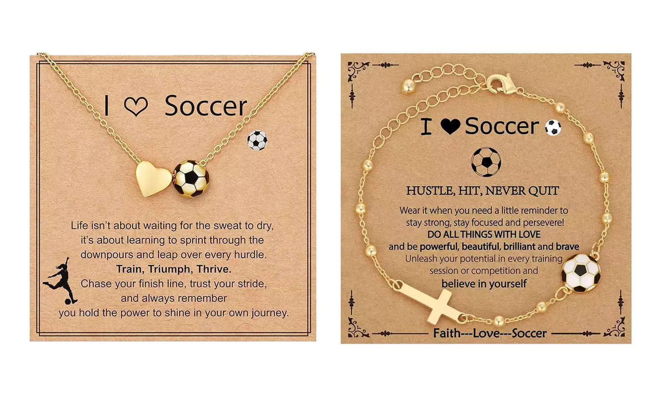Football Necklace and Bracelet Jewelry