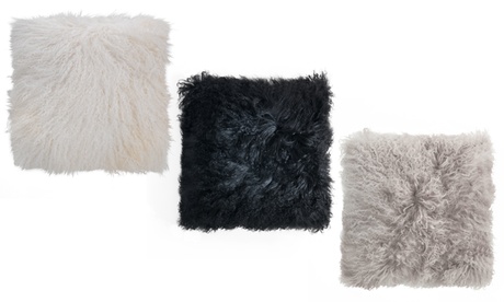 Cuscino in pelliccia di capra disponibile in 3 colori