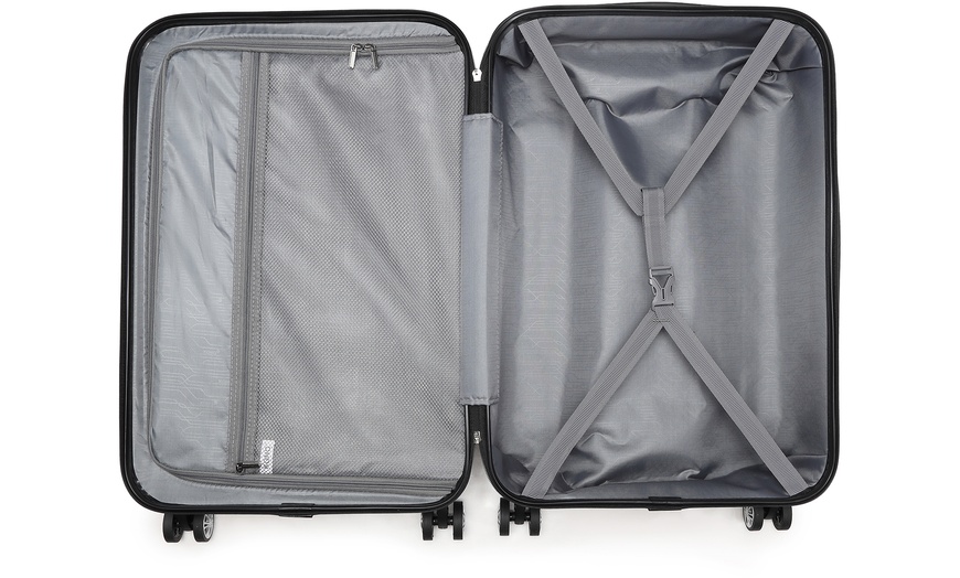 Image 14: KONO 1 to 3-Piece ABS Hard Shell Suitcase and Duffel Bag Set Grey