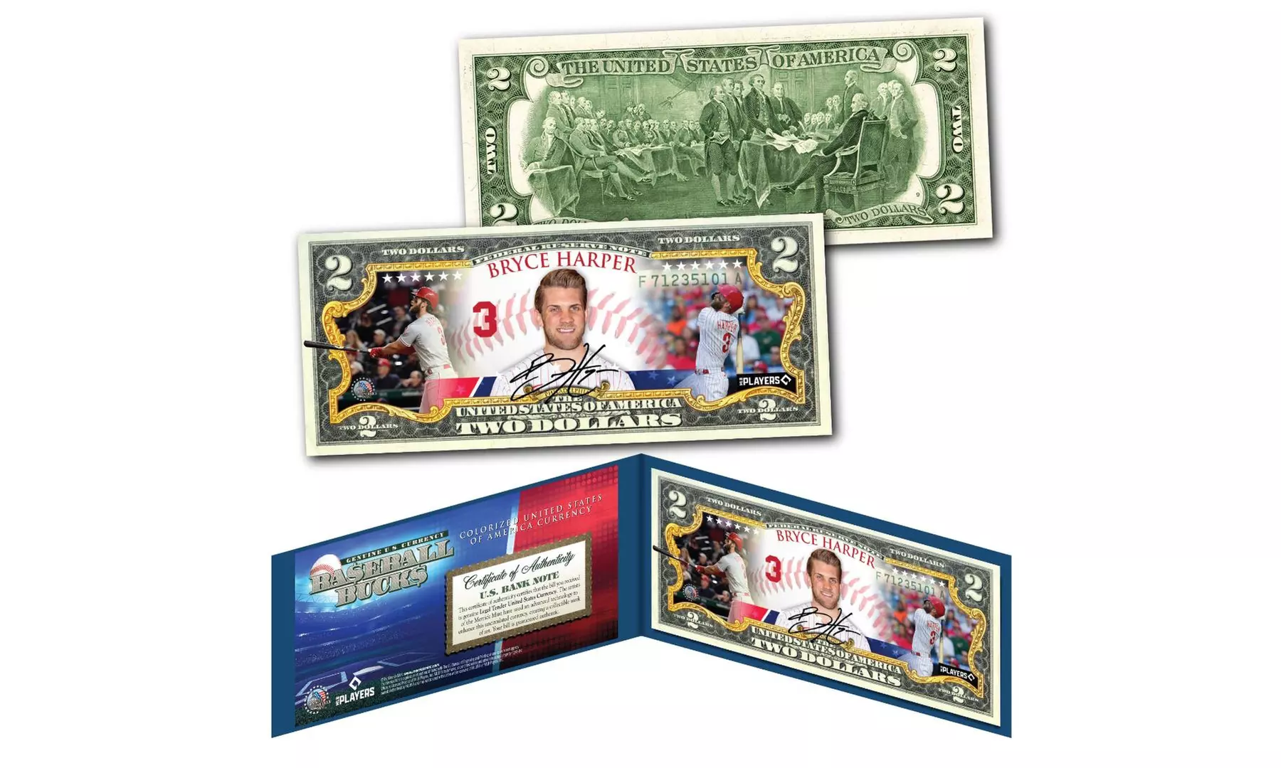 Bryce Harper Philadelphia Phillies Baseball Bucks MLB Player 2 Dollar Bill - Primary Image
