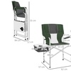 Image 6: Outsunny Folding Camping Chair with Cooler Bag Table