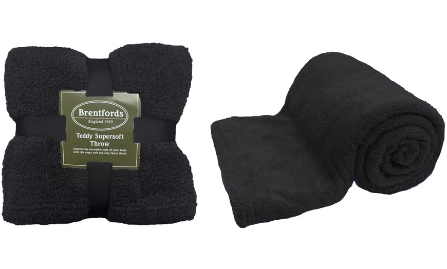 Image 5: Teddy Plush Fleece Throw