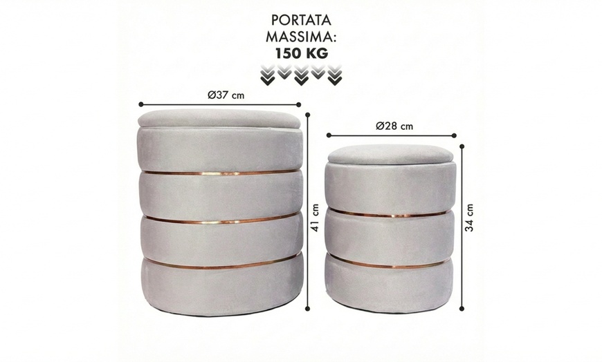 Image 7: Lot de 2 poufs de rangement "Romeo e Giulietta"