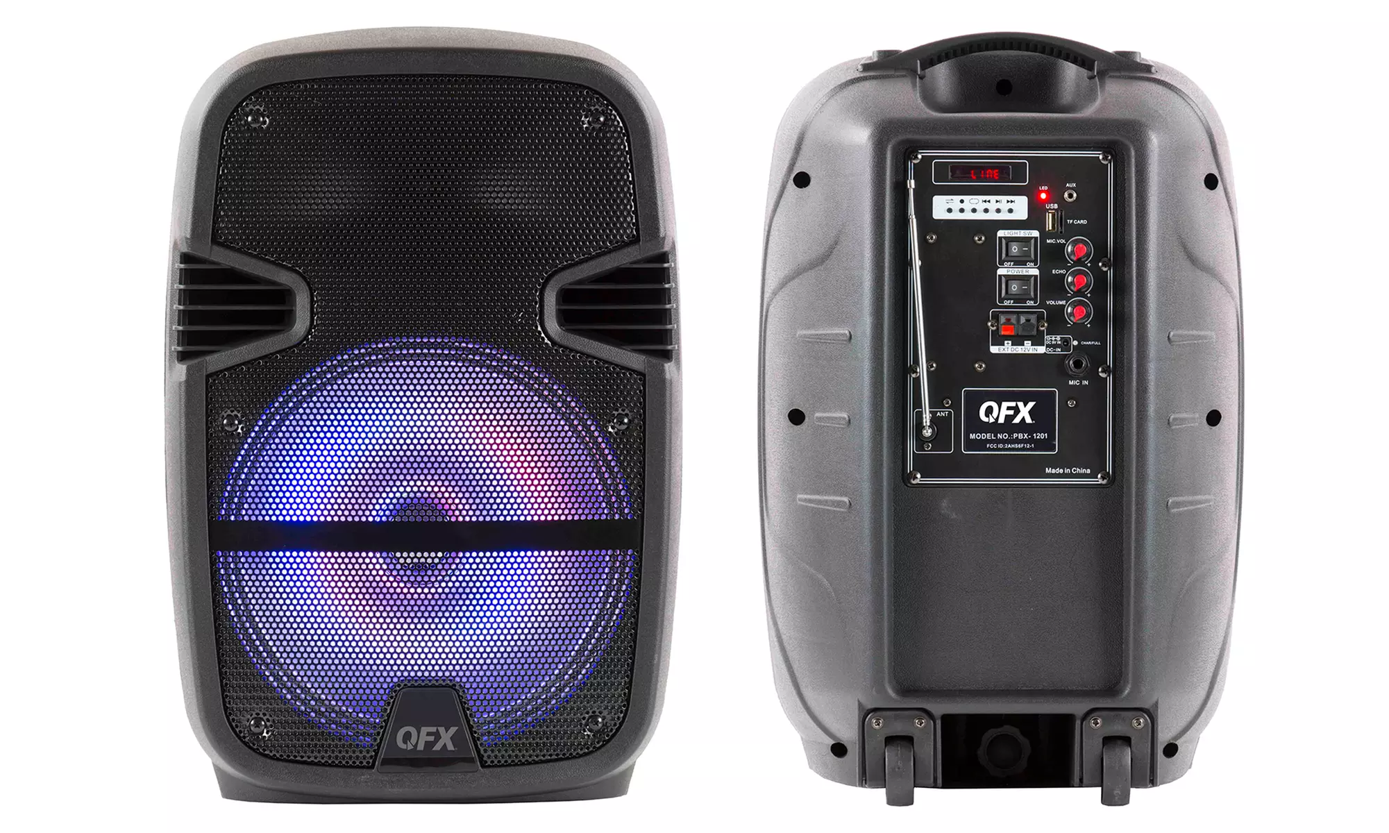 QFX PBX-1201 Portable PA Wireless Bluetooth Speaker with Lights - Primary Image