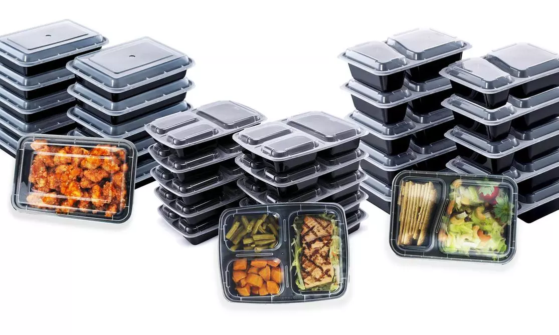 Reusable Bento Box Food Storage Container Set (10-, 20-, or 40-Piece) - Primary Image
