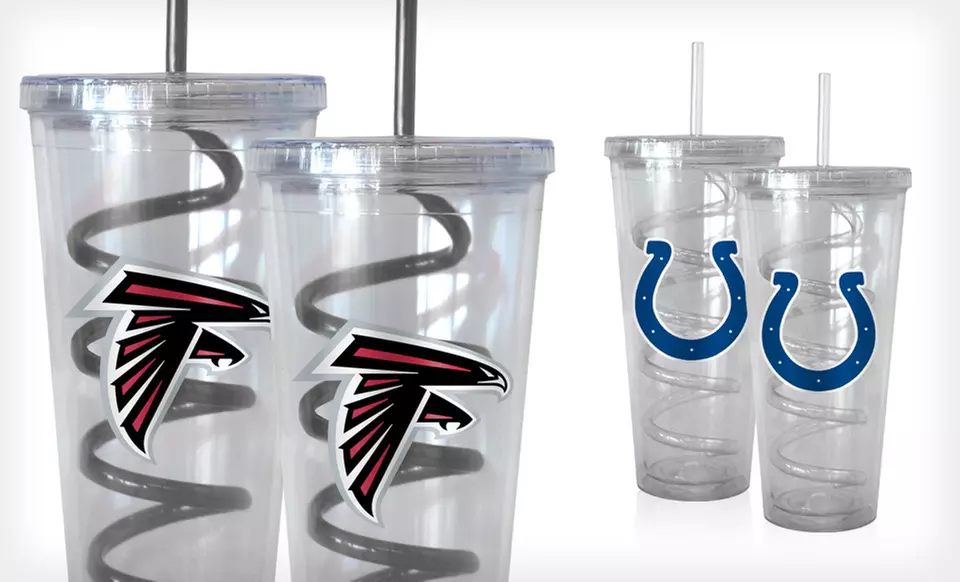 $25 for Two NFL Swirl-Straw Tumblers ($35.98 List Price). 32 Teams Available. Free Shipping and Free Returns. - Second Medium
