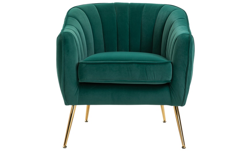 Image 3: HomCom Emerald Green Armchair