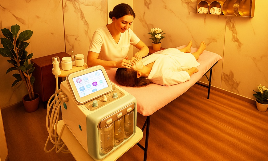 Image 1: 60-Min Hydrafacial, w/ Hairwash & Blowdry, or Full Body Spa Treatment