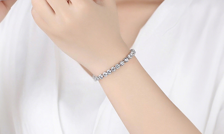 Image 3: 2 bracciali Tennis in zirconi e metallo