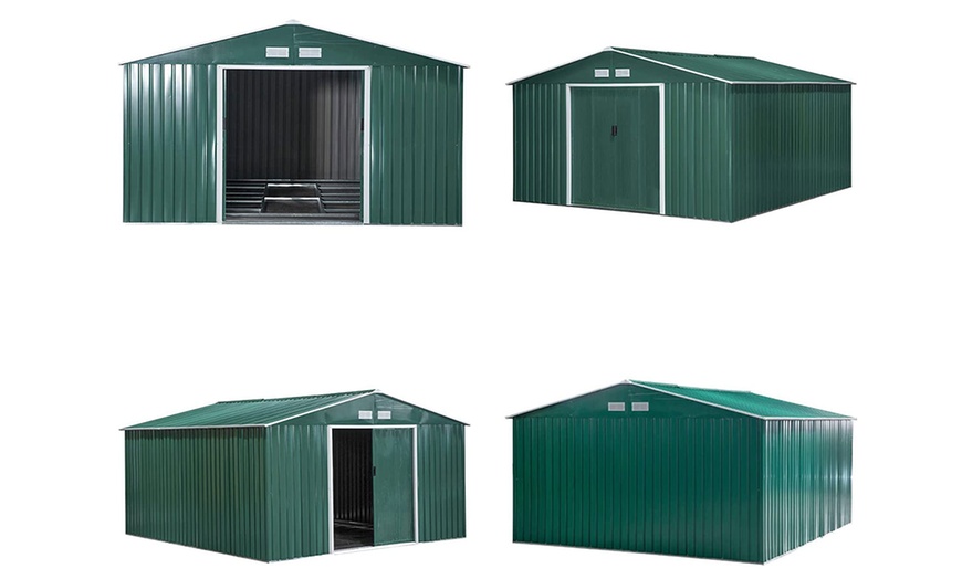 Image 7: Outsunny Large Metal Garden Shed; Durable and Easy Assembly