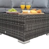 Image 4: Boston Rattan-Effect Corner Sofa Set in Grey with optional Cover 