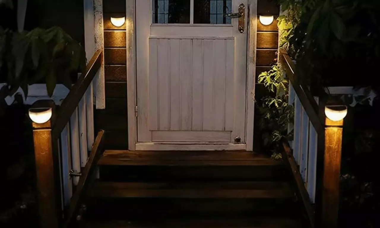 4 Pack Solar Lights Solar Fence Post Lights Solar Deck Lights Wall Mount Light