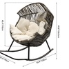 Image 5: Spacious Rattan Rocking Chair with Thick Cushion – Indoor & Outdoor