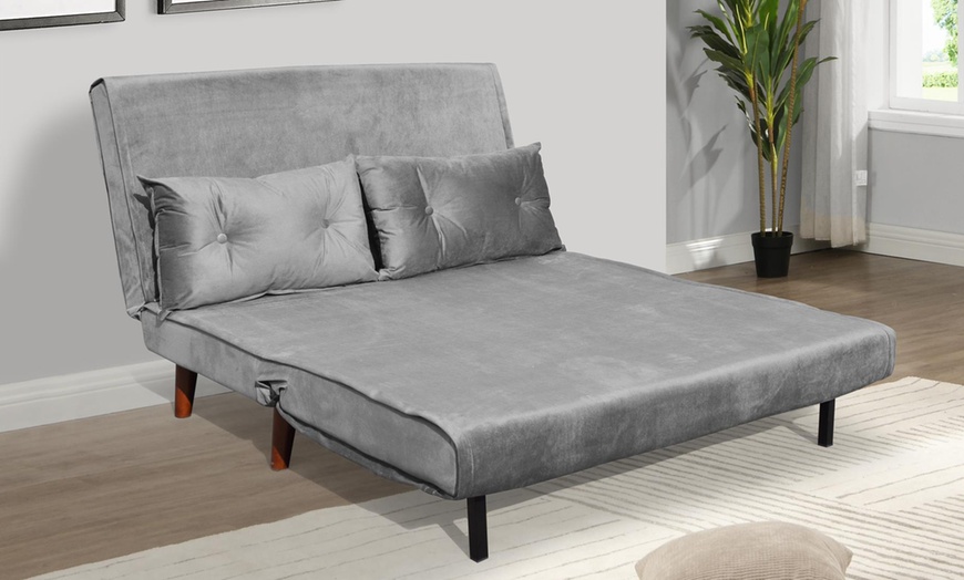 Image 8: 2 Seater Sofa Bed with Cushions