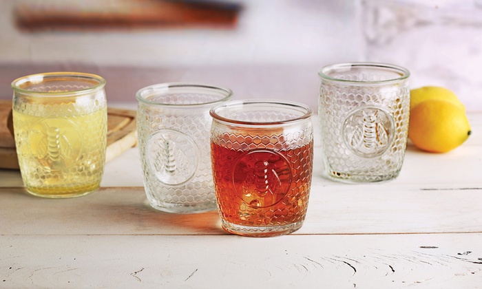 Honey Bee Glasses Set Of 4 Groupon Goods