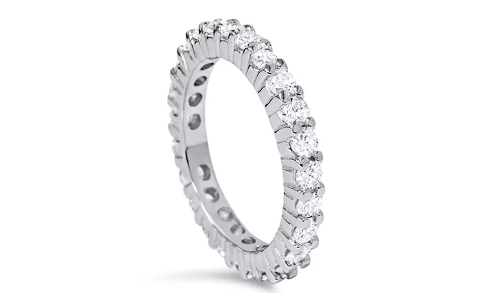 1.00 CTTW Diamond Eternity Ring in 14K White Gold by Bliss Diamond - Primary Image