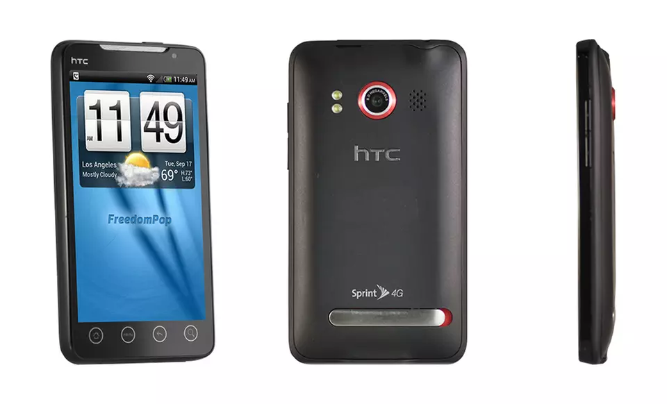 FreedomPop Free Mobile Phone Service with HTC EVO 4G Phone (Refurbished). Free Returns.  - Second Medium