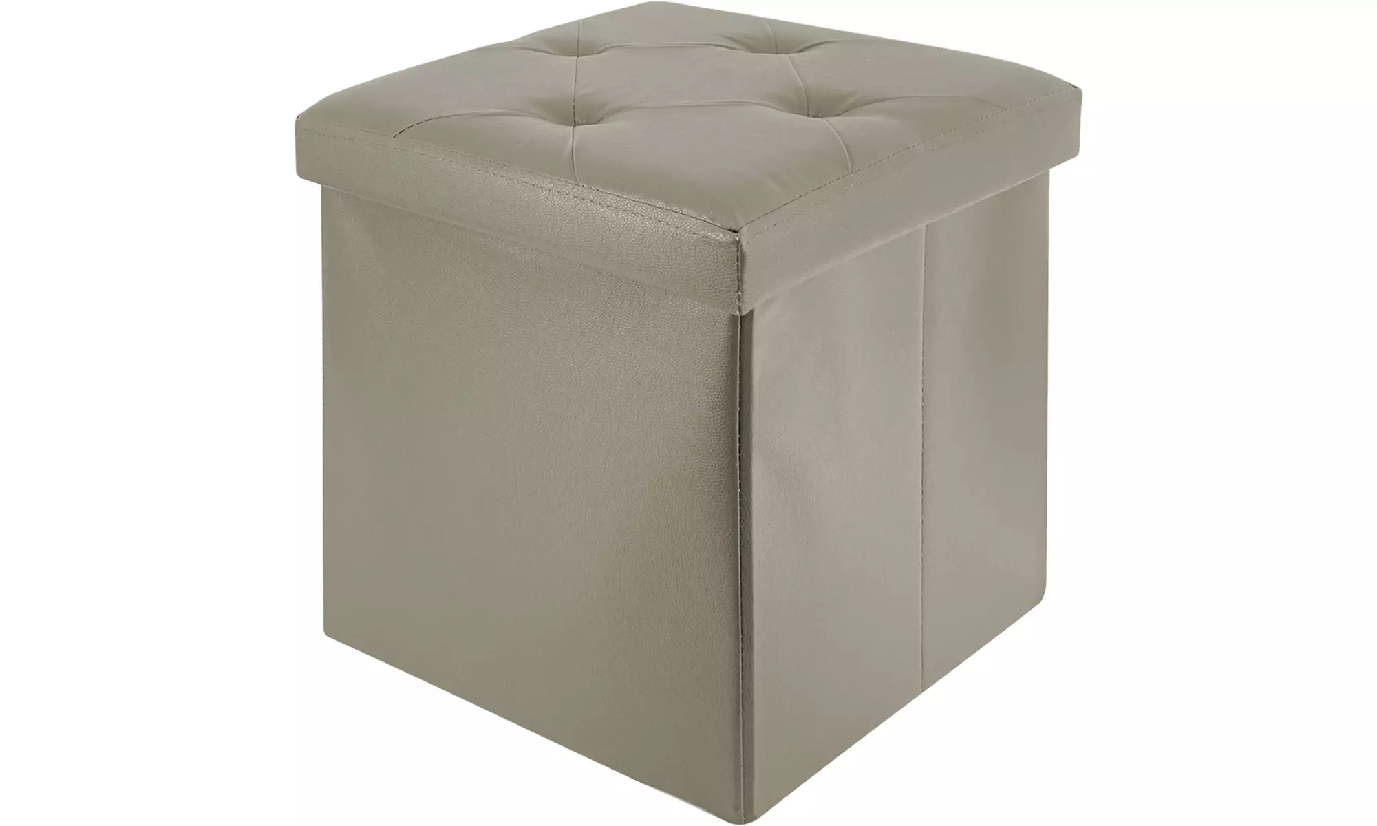 Puf cuadrado en ecopiel con almacenamiento