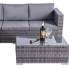 Image 3: Dunham Grey Four-Seater Rattan Sofa Set with Coffee Table