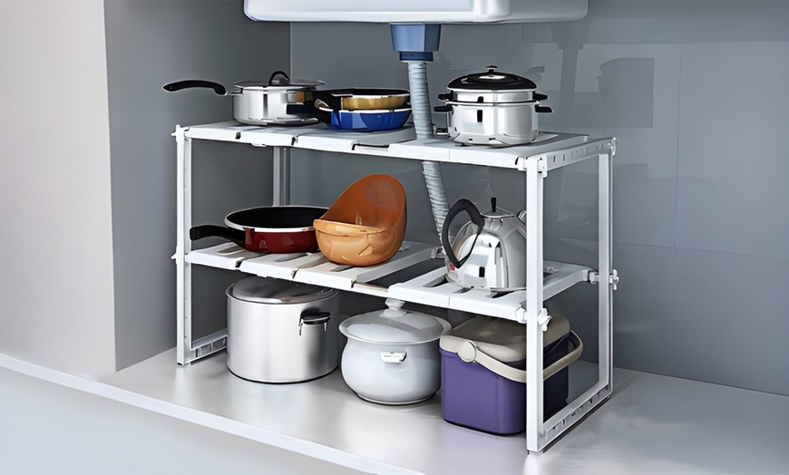Image 3: Organisateur à 2 niveaux pour cuisine ou salle de bain
