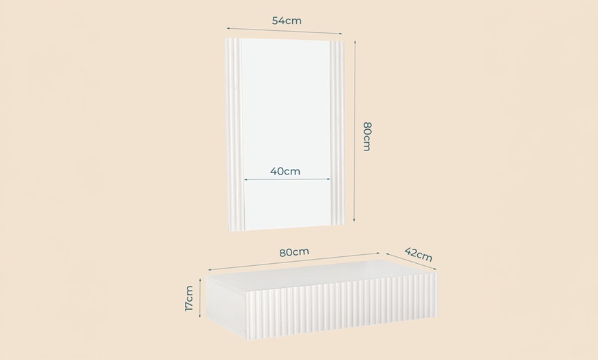 Image 11: Console d'entrée flottante Amira avec miroir et tiroir