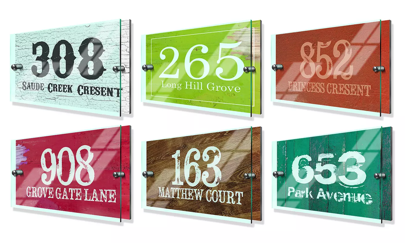 Custom Metal House Signs with Optional Acrylic Front from Fabness (Up to 63% Off). Four Options Available. - Primary Image
