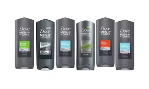 Dove Men Plus Care 6-Pack Shower Gel (400ml) - Assorted Scents, Face & Body Wash