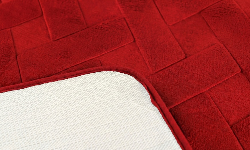 Image 8: Set di 3 tappeti bagno memory antiscivolo