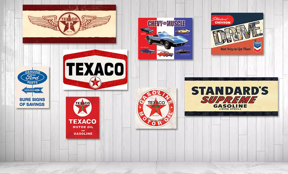 Vintage Metal Auto Sign. Multiple Designs Available. Free Returns. - Primary Image