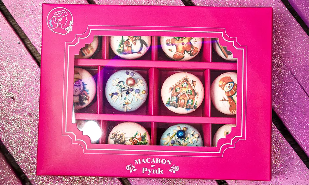 Christmas Macron Box mit 12 Stück