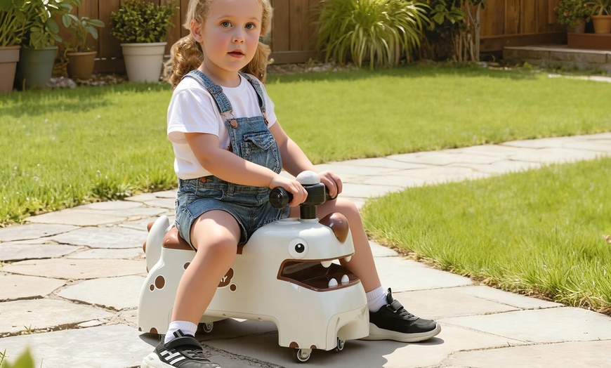 Image 2: AIYAPLAY Kids Ride On Car, Dinosaur Shape Toddler Walker