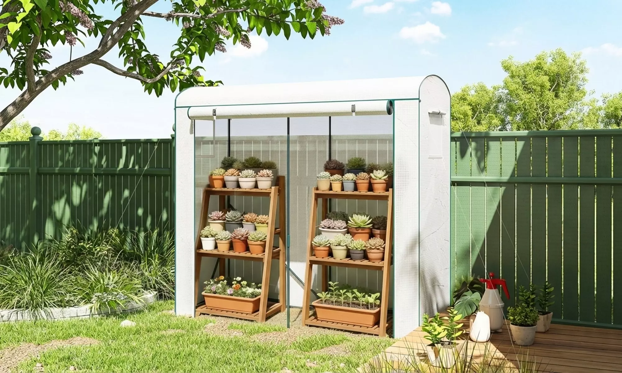 Outsunny Steel Frame Garden Greenhouse with PE Cover and Windows