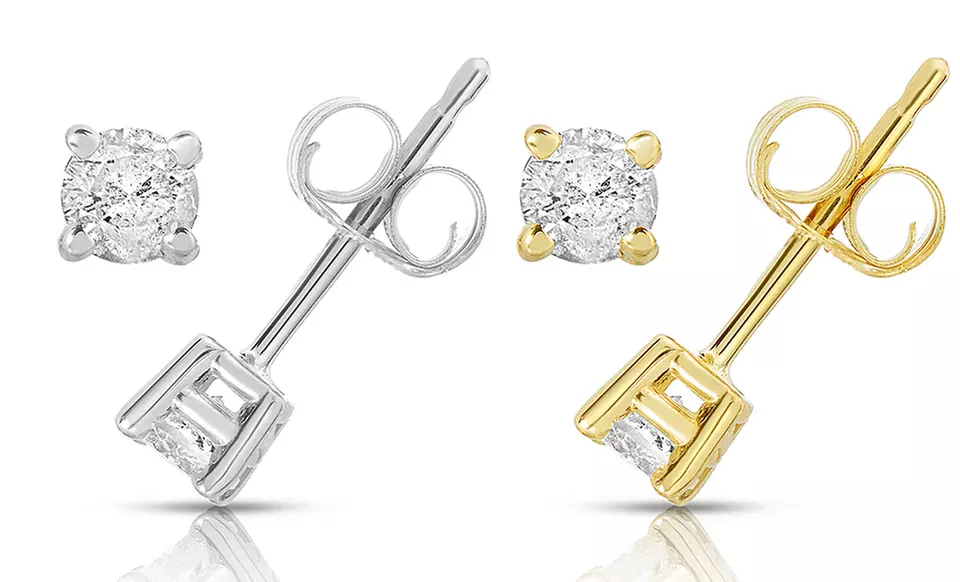 1/4 CTTW Certified Diamond Studs in 14K Gold by Diamond Affection - Primary Image