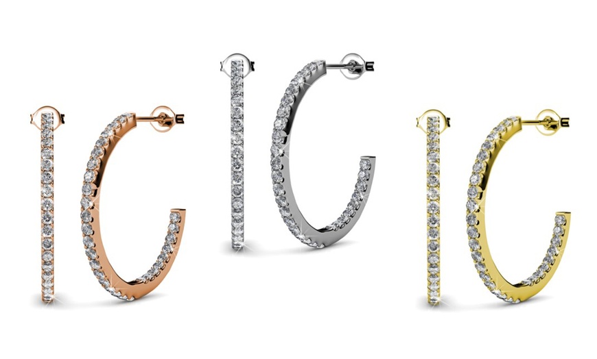 Image 1: 1x, 2x oder 3x Damen-Ohrringe mit österreichischen Kristallen