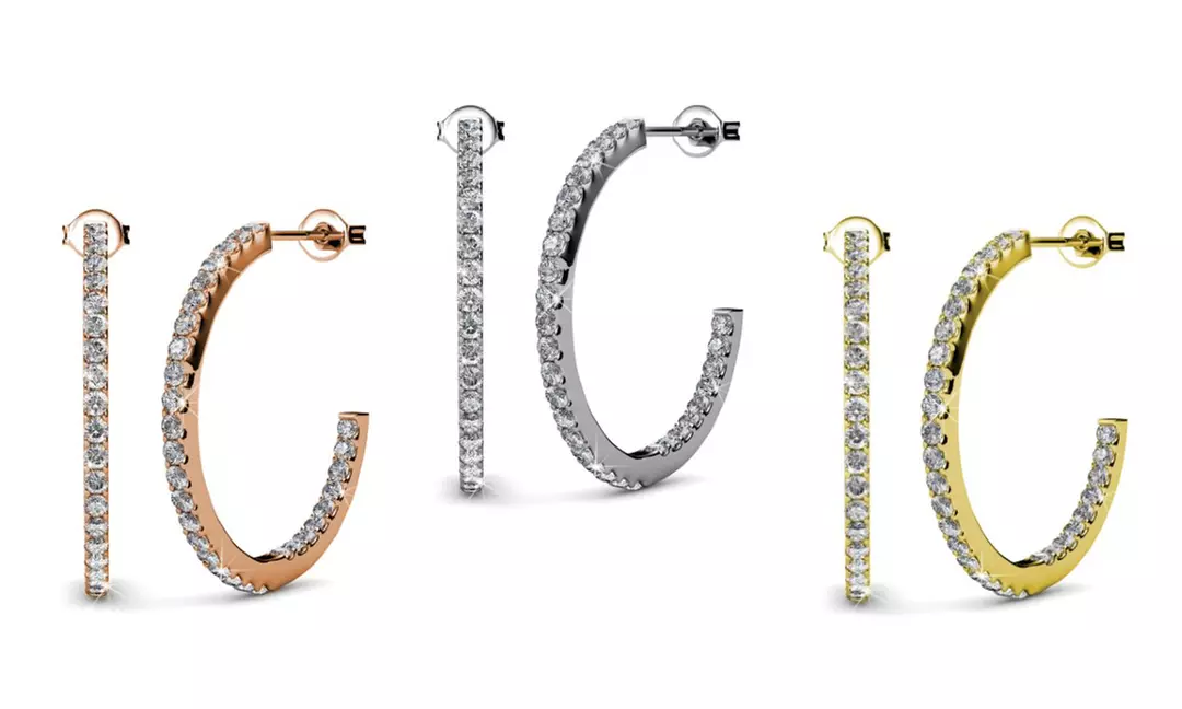 1x, 2x oder 3x Damen-Ohrringe mit österreichischen Kristallen