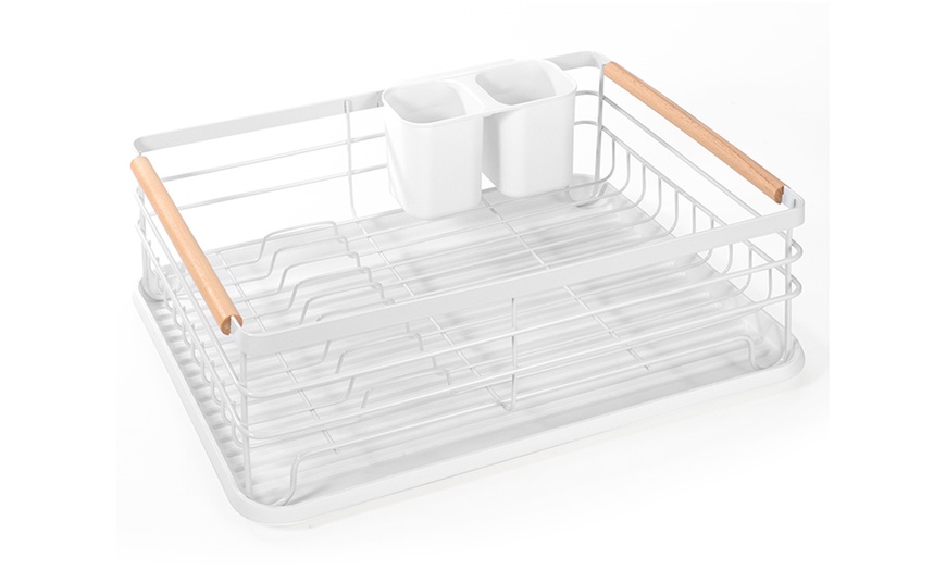 Image 11: Three-Piece Dish Drainer with Drip Tray and Cutlery Holder