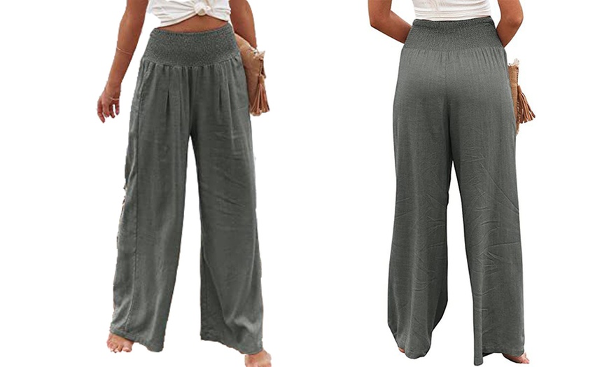Image 5: 1x oder 2x Lockere Leinenhose für Damen