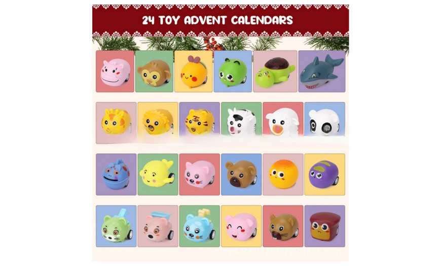 Image 5: Christmas Pull-back Car Toys Advent Calendar 