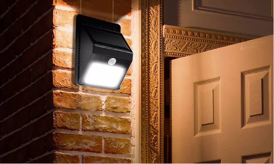 Solar-Powered Outdoor Wireless Motion-Sensing LED Lights (2-Pack) - Primary Image