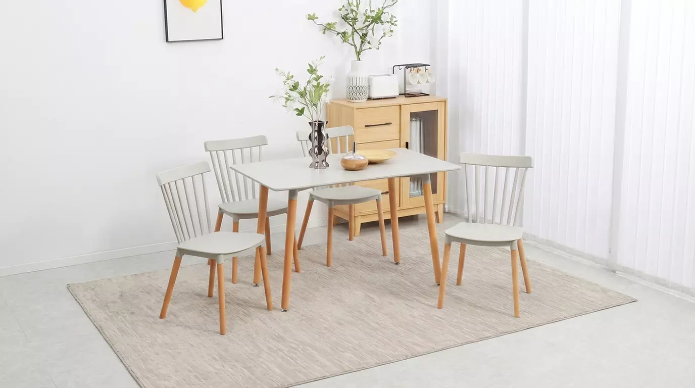 HOMCOM Dining Table Set, Compact Designs for Space Saving